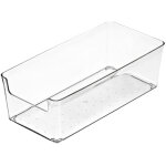 Bo�te de rangement transparente pour tiroirs de cuisine, compartiments durables en plastique, rectangle ...