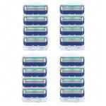 Bote de remplacement de lames de rasoir pour hommes, 16 pices, bleue