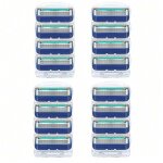 Bo�te de remplacement de lames de rasoir pour hommes, 16 pi�ces, bleue