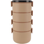 Bo�te - repas isotherme en acier inoxydable 304, 4 couches, �tanche, id�ale pour camping, bureau, �cole, ...