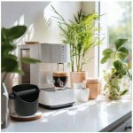 Bo�te de robinet noire, r�cipient � marc de caf� avec tige de robinet amovible + tampon de pression rond ...