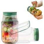 Bo�te � salade portable ouverture lat�rale, bol vinaigrette �tanche 70ml, couvercle amovible, micro - ...