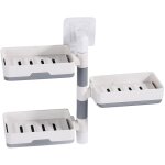 Bo�te � savon murale rotative 3 �tages hips - support de douche amovible et pivotant � 180� pour salle ...