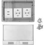 Bo�te de sortie encastr�e au sol, kit de prise plate en acier inoxydable �tanche 4kw avec 2 ports usb ...