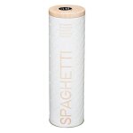 5five simply smart - bote  spaghettis en mtal avec couvercle doseur 'scandi edition' - blanc / beige ...