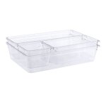 Boite stockage pour tiroir, grand bac plastique pour couverts et autres accessoires, transparent, ensemble ...