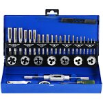 Bo�te de tarauds et fili�res, kit de tarauds et fili�res hss 32 pi�ces, cl� m�trique de coupe m3 - m12, ...