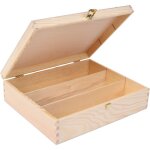 Creative deco - bote  vin en bois pour 3 bouteilles naturel 35 x 30 x 10 cm