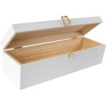 Bote  vin en bois pour 1 bouteille blanc 36 x 11 x 9, 8 cm