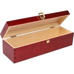 Bote  vin en bois pour 1 bouteille rouge 36 x 11 x 9, 8 cm