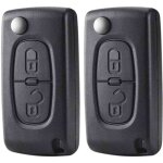 Bo�tier de cl� � rabat � 2 boutons de remplacement pour citro�n xsara peugeot 107 207 307 2bt (0536) ...