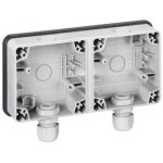 Bo�tier �tanche 2 postes horizontaux plexo ip66 composable gris legrand 090493