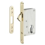 Boitier de serrure encastrable � crochet � cylindre pour porte coulissante, axe 40mm, bouts ronds - thirard ...