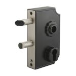 Boitier de serrure � visser double entr�e � fouillot pour portail, r�versible, axe 58mm, 95x140mm, noir ...