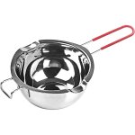 Bol fusion 400 ml � double bec ? inox, pratique pour verser sans goutter, id�al chocolat / sucre / bougies ...