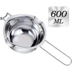 Bol de fusion 600 ml, bain - marie en acier inoxydable 304 pour chocolat, sucre, outil de cuisine, beurre, ...