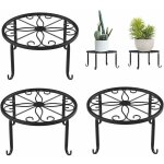Vurahome - boloshine tabouret de fleur support de plante, 3 pcs support de fleur en m�tal noir en fer ...