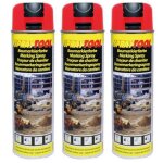 3 bombes de peinture - rouge fluo - marquage - rep�rage - traceur de chantier - 500ml
