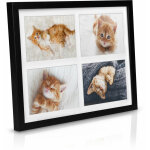 Multi cadre photo p�le - m�le mural - en bois mdf et en verre - galerie noir, 30cm, 37. 5 - bomoe