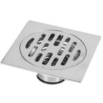 Bonde carr�e en inox pour salle de bain anti - odeurs avec filtre amovible ortviai