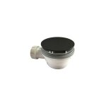 Bonde de douche hauteur 60 mm couvercle extra plat black mat - cristina ondyna ad45513