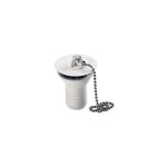 Bonde droite biseaut�e avec bouchon pour lavabo et �vier de camping - car et caravane