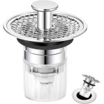 Bonde de lavabo, bouchon lavabo salle de bain 34 40mm, universel pop up bouchon de lavabo bouchon evier ...