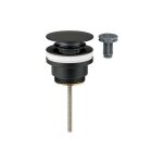 Bonde de lavabo laiton / fixe mat noir, dn32 (11 / 4 ), sans trop - plein, l: 0 - 70 mm Bonde de lavabo laiton / fixe mat noir, dn32 (11 / 4 ), sans trop - plein, l: 0 - 70 mm
