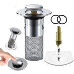Bonde lavabo universel, pop up bouchon de vidange universel, bonde de lavabo avec panier filtrant pour ...