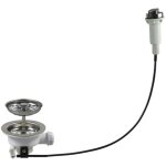 Bonde de vidange pour �vier de cuisine avec contr�le par c�ble, panier filtrant (110 mm)