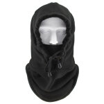 Bonnet cagoule polaire noir, chaud et coupe - vent, id�al pour v�lo et sports d?hiver