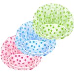 Bonnet de douche �lastique r�utilisable avec �lastiques pour femmes et filles (3 pi�ces, vert, bleu, ...