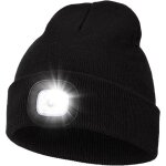 Bonnet �clair� led rechargeable usb, cadeau noel homme, unisexe en tricot pour marche la nuit, p�che, ...
