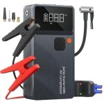 Booster batterie voiture avec gonfleur, demarreur batterie voiture avec compresseur d'air portable 7en1, ...