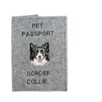 Border collie - protge passeport pour chien, protge document, cadeau voyage de art - dog