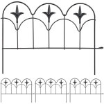 Bordure de jardin à planter, 4 éléments de clôture, hxl : 28, 5 x 39 cm, métal, design vintage, robuste, ... Bordure de jardin à planter, 4 éléments de clôture, hxl : 28, 5 x 39 cm, métal, design vintage, robuste, ...