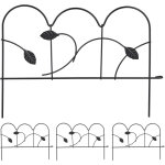 Bordure de jardin  planter, 4 lments de clture, hxl : 28, 5 x 39 cm, mtal, design vintage, robuste, ...