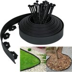 Bordure de pelouse en plastique 10m - flexible bordure de jardin avec 30 piquets d'ancrage bordure de ...
