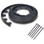 Bordurette de jardin flexible 10 m gris anthracite hauteur 5 cm + 30 piquets