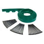Bordurette de jardin flexible 10m - hauteur 5 cm + 30 piquets verte - bordure de gazon pelouse - utilisation ...