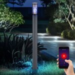 Borne d'�clairage de chemin led intelligente, lampes de jardin d'ext�rieur, lampadaire d'ext�rieur anthracite ...
