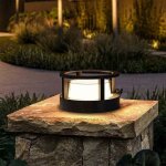 Borne clairage extrieur, 10cm, 7w led lampe de jardin exterieur ronde ip65 lampadaire exterieur en ...