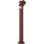 Borne de jardin avec ampoule e27 max. 35w, ip65, aluminium peint, borne ext�rieure, acier corten - perenz ...