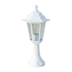 Borne lumineuse extrieure 60w e27 plastique blanc elina