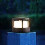 Borne lumineuse lampe de jardin noire - led 15w - ip65 - 720lm