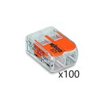 Wago ? lot de 100 connecteurs 2 entr�es cage clamp� ? pour fils souples et rigides de 0, 14 � 4 mm� ? ...