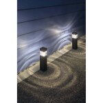 Borne solaire en abs 37cm,  planter ou poser, lumire blanche, design pur, idale pour alles