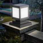 Borne solaire exterieur jardin, borne eclairage exterieur, lampe solaire jardin en abs, lumire blanche, ...