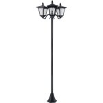 Borne solaire de jardin ext�rieure de style victorien traditionnel, 1, 8 m, � trois t�tes, avec d�tecteur ...