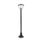 Borne solaire r�tro led ip44, 400 lumens, d�tecteur de mouvement, avec ampoule, noir - so2011r - xanlite ...